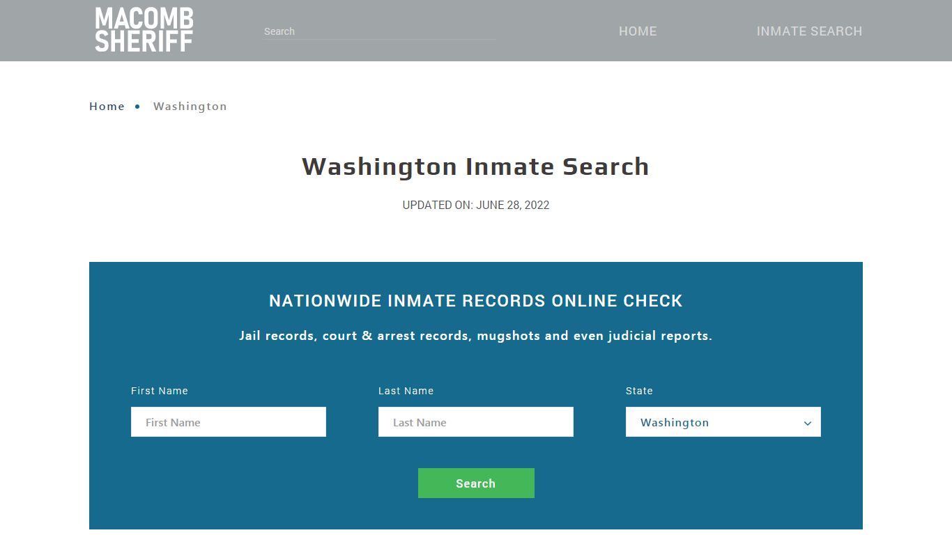 Washington Inmate Search – Washington State Department of Corrections ...